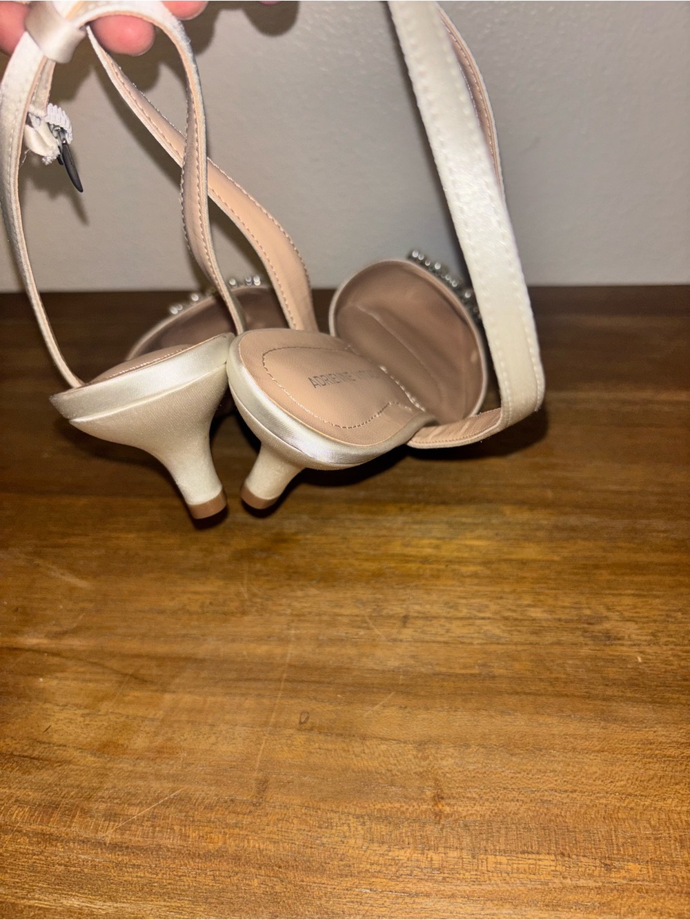 Adrienne Vittadini Ivory Pearl-Embellished Pointed Toe Slingbacks - Picture 6 of 6